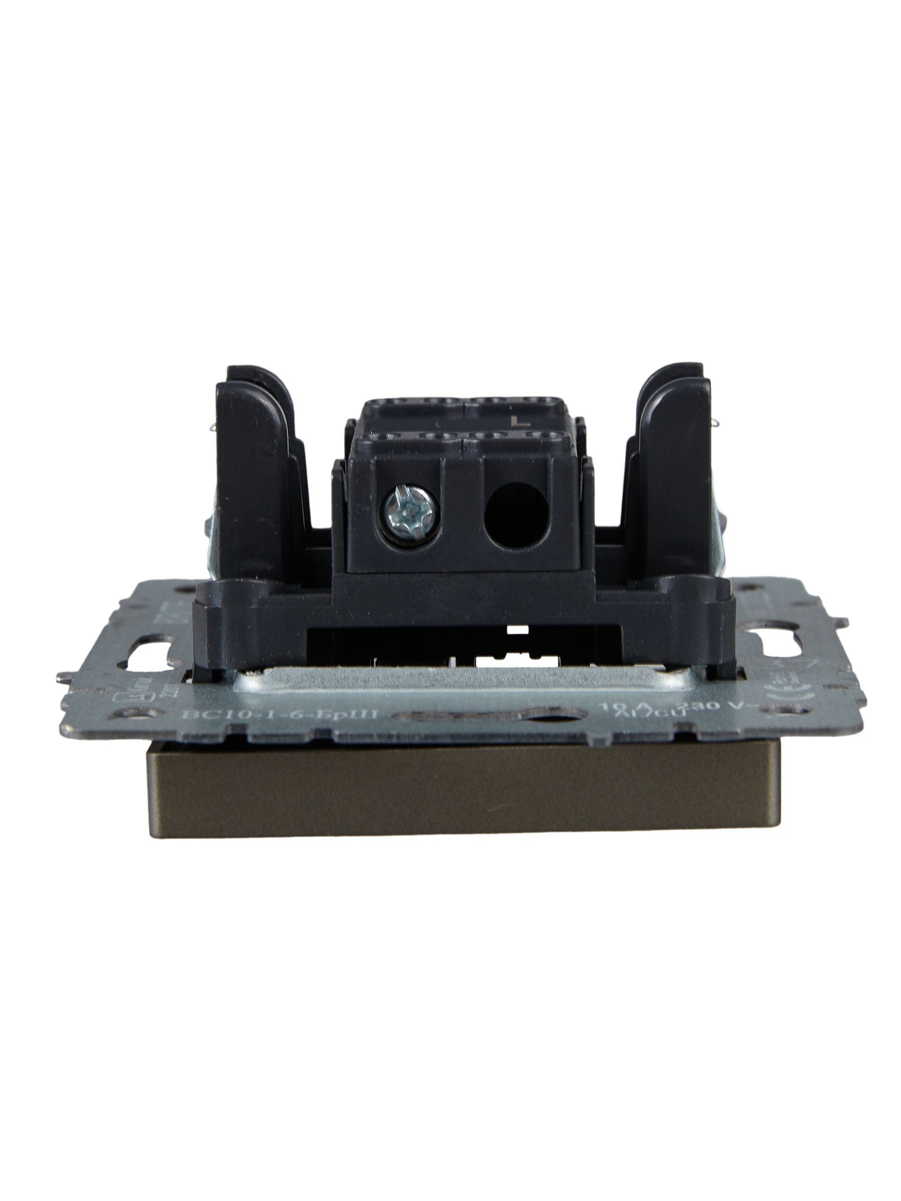 BRITE Выключатель 1-клавишный проходной 10А ВС10-1-6-БрШ шампань IEK - Фото 4