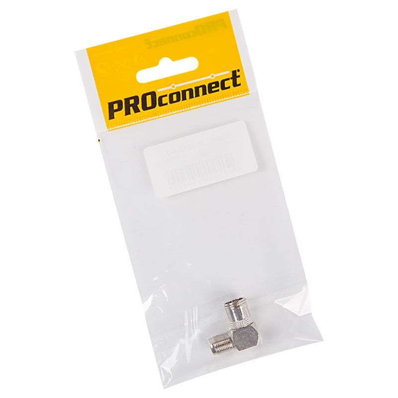 Переходник антенный, (гнездо F - гнездо TV), угловой (1шт) (пакет) PROconnect 05-4312-4-7