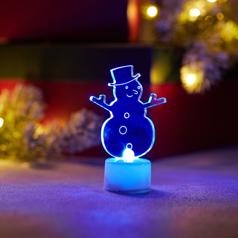 Фигура светодиодная на подставке Снеговик в шляпе 2D, RGB - Фото 4