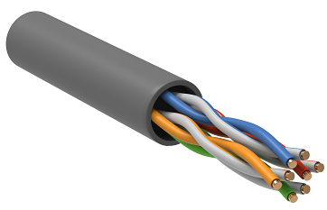 Витая пара U/UTP кат.5E 24AWG 4 пары LSZH нг(А)-HF 1м серый РФ/Т GENERICA BC1-C5E04-121-305-T-R-G