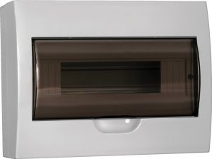 Корпус пластиковый БЕЛЫЙ ЩРН-П-12, черная прозрачная дверь IP41 GENERICA MKP12-N-12-41-G