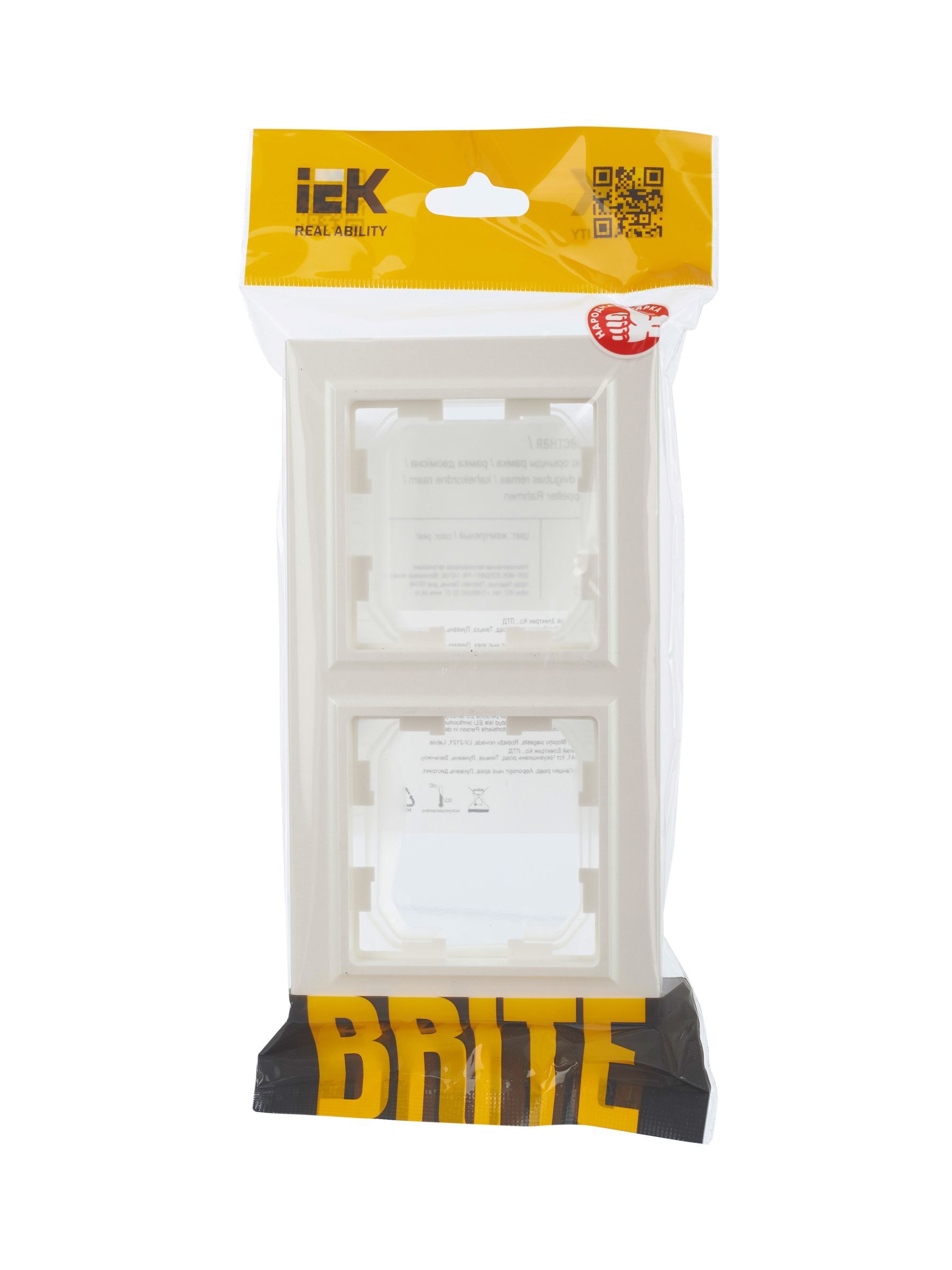 BRITE Рамка 2-местная IP44 РУ-2-БрЖ-44 жемчуг IEK - Фото 6