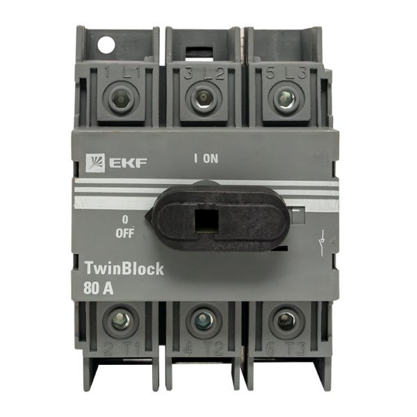 Рубильник 80A 3P c рукояткой управления для прямой установки TwinBlock EKF - Фото 3