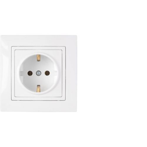 Розетка с заземляющим контактом с безвинтовыми контактными зажимами для скрытой установки РС16-342