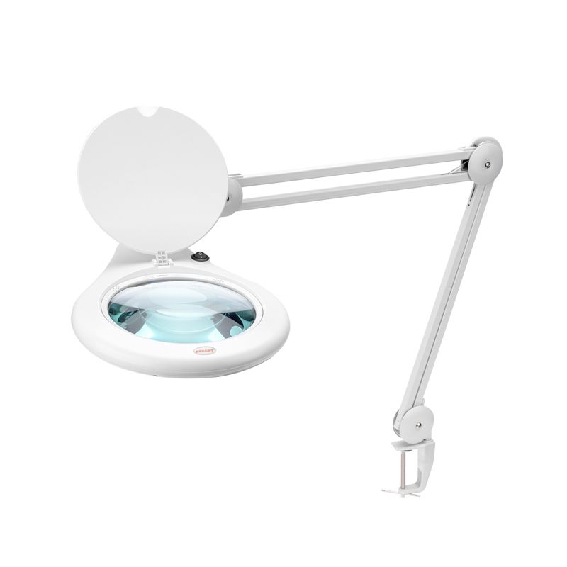 Лупа на струбцине круглая 5D с подсветкой 84 SMD LED, ø178мм, белая REXANT 31-0503