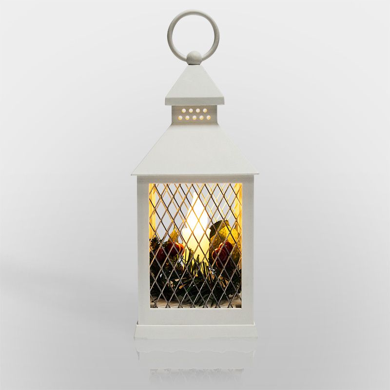 Декоративный фонарь со свечкой, белый корпус, размер 10,5х10,5х24 см, цвет ТЕПЛЫЙ БЕЛЫЙ - Фото 3