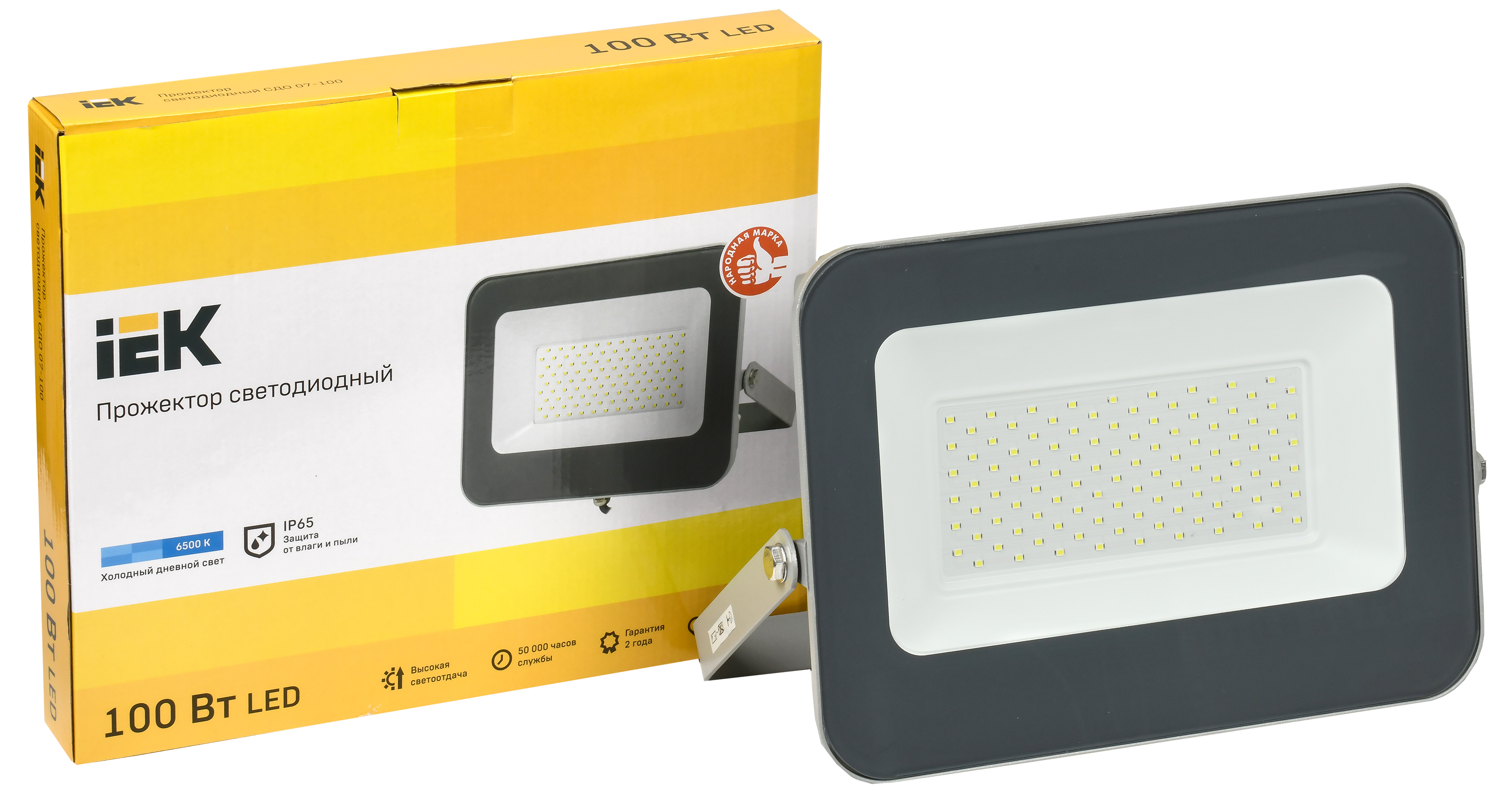 Прожектор светодиодный СДО 07-100 IP65 серый IEK