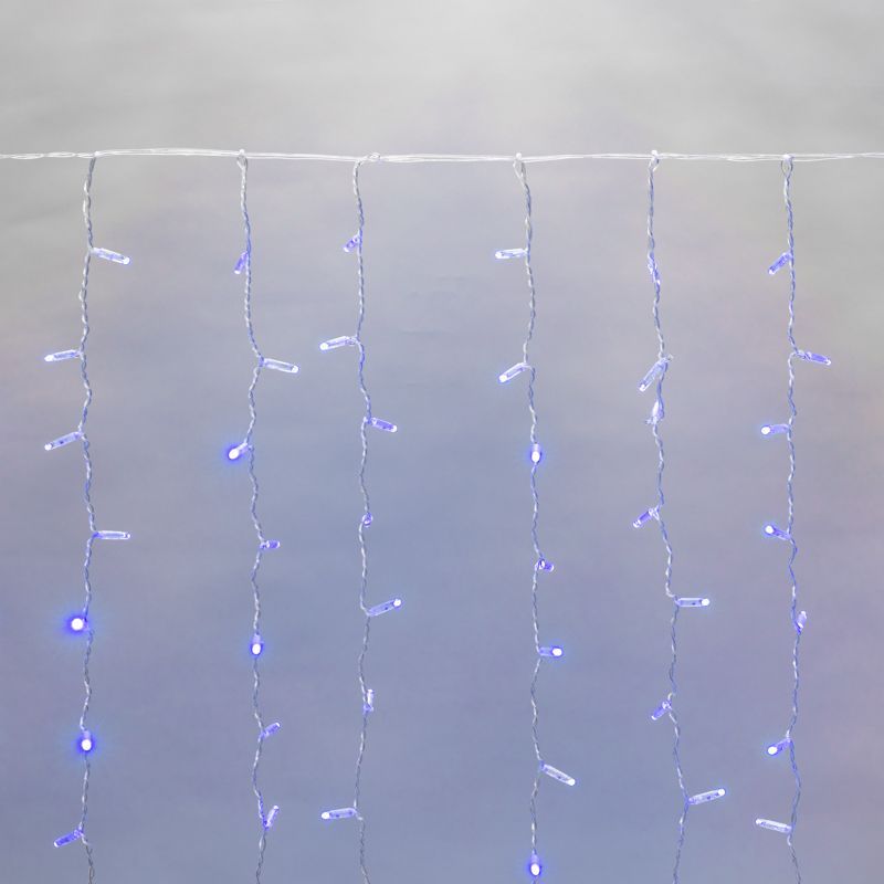 Гирлянда светодиодная Занавес 2х3м 448 LED СИНИЙ прозрачный ПВХ IP65 постоянное свечение 230В нужен блок 303-500-1 NEON-NIGHT 235-153-6