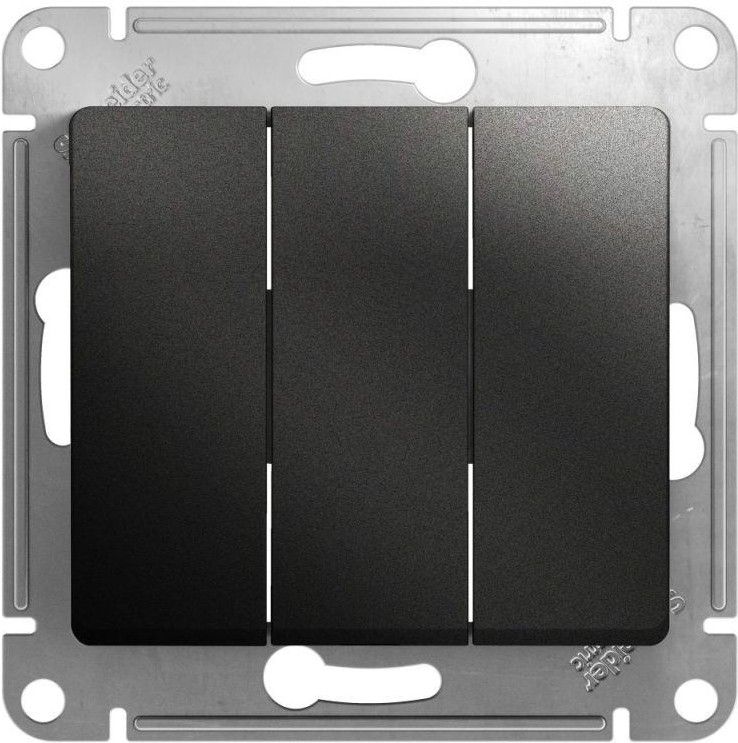 Выключатель 3-кл. СП Glossa 10А IP20 (сх. 1+1+1) 10AX механизм антрацит SE GSL000731