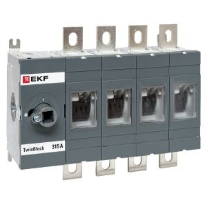 Рубильник 315A 4P без рукоятки управления TwinBlock EKF tb-s-315-4p
