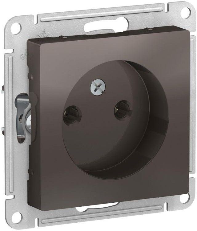 Розетка 1-м СП AtlasDesign 16А IP20 без заземл. без защ. шторок механизм мокко SE ATN000641