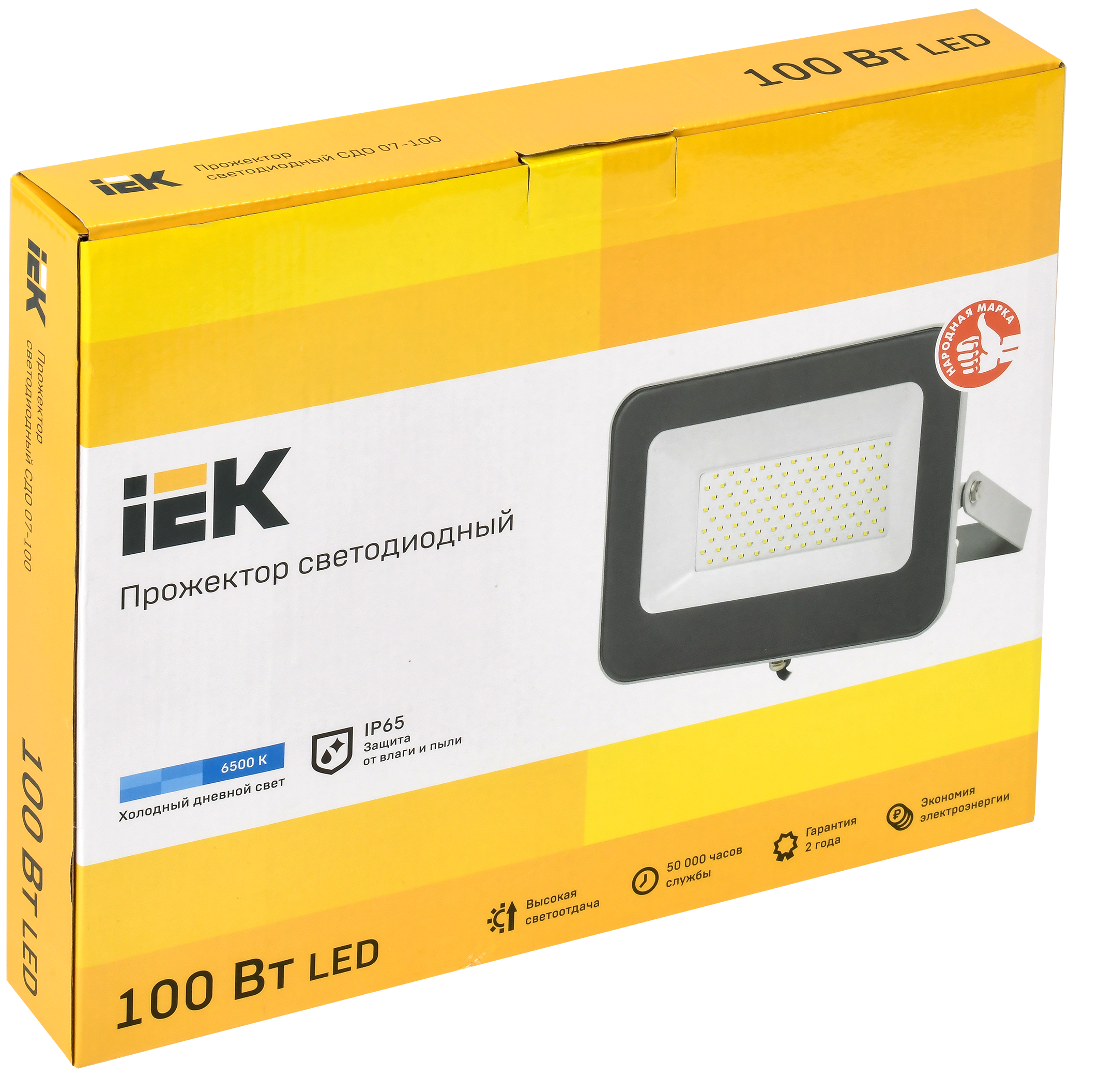 Прожектор светодиодный СДО 07-100 IP65 серый IEK - Фото 2