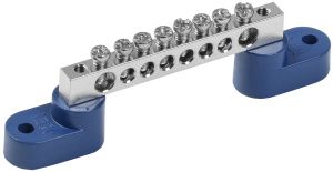 Шина N "ноль" на двух угловых изоляторах с никелевым покрытием ШНИ-6х9-8-У2-С IEK YNN10-08-C2-K07-N