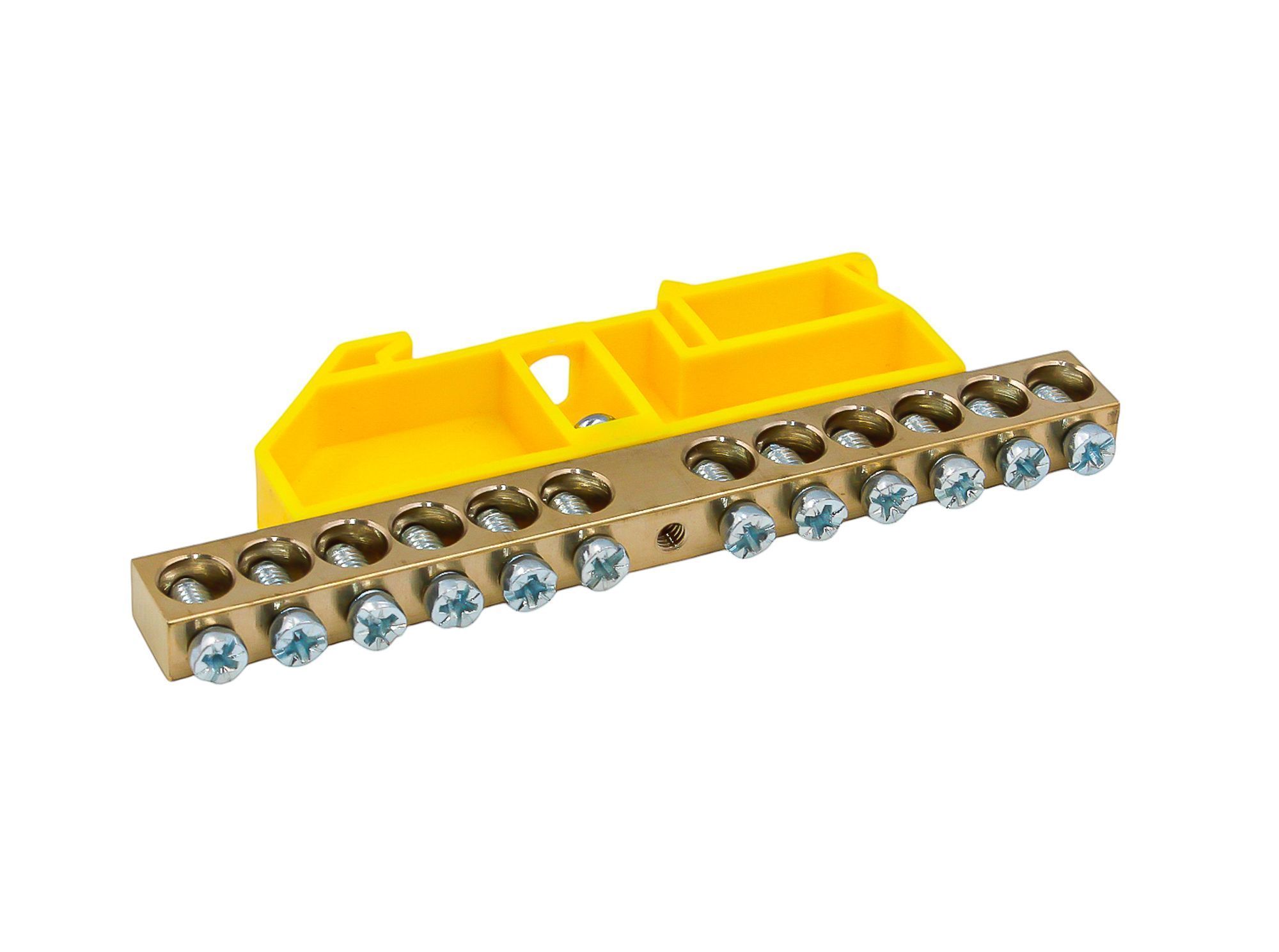 Шина PE "земля" на DIN-изоляторе ЖЕЛТЫЙ 8х12-12 - Фото 3