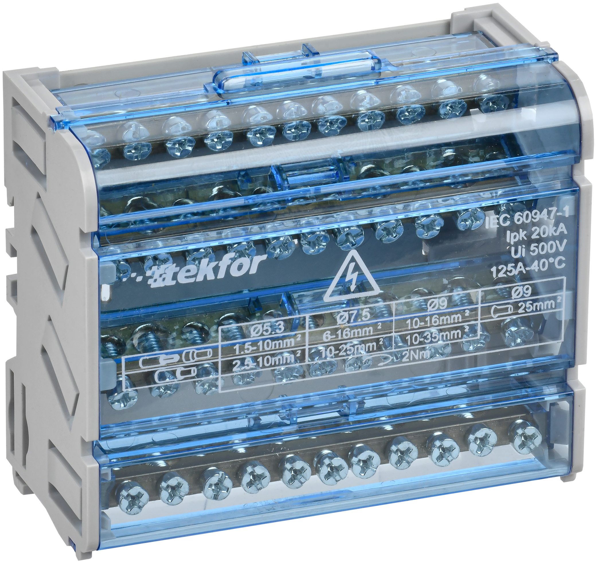 TEKFOR Шины на DIN-рейку (кросс-модуль) ШНК 4х11 3L+PEN IEK TF-DN10-4-11-125