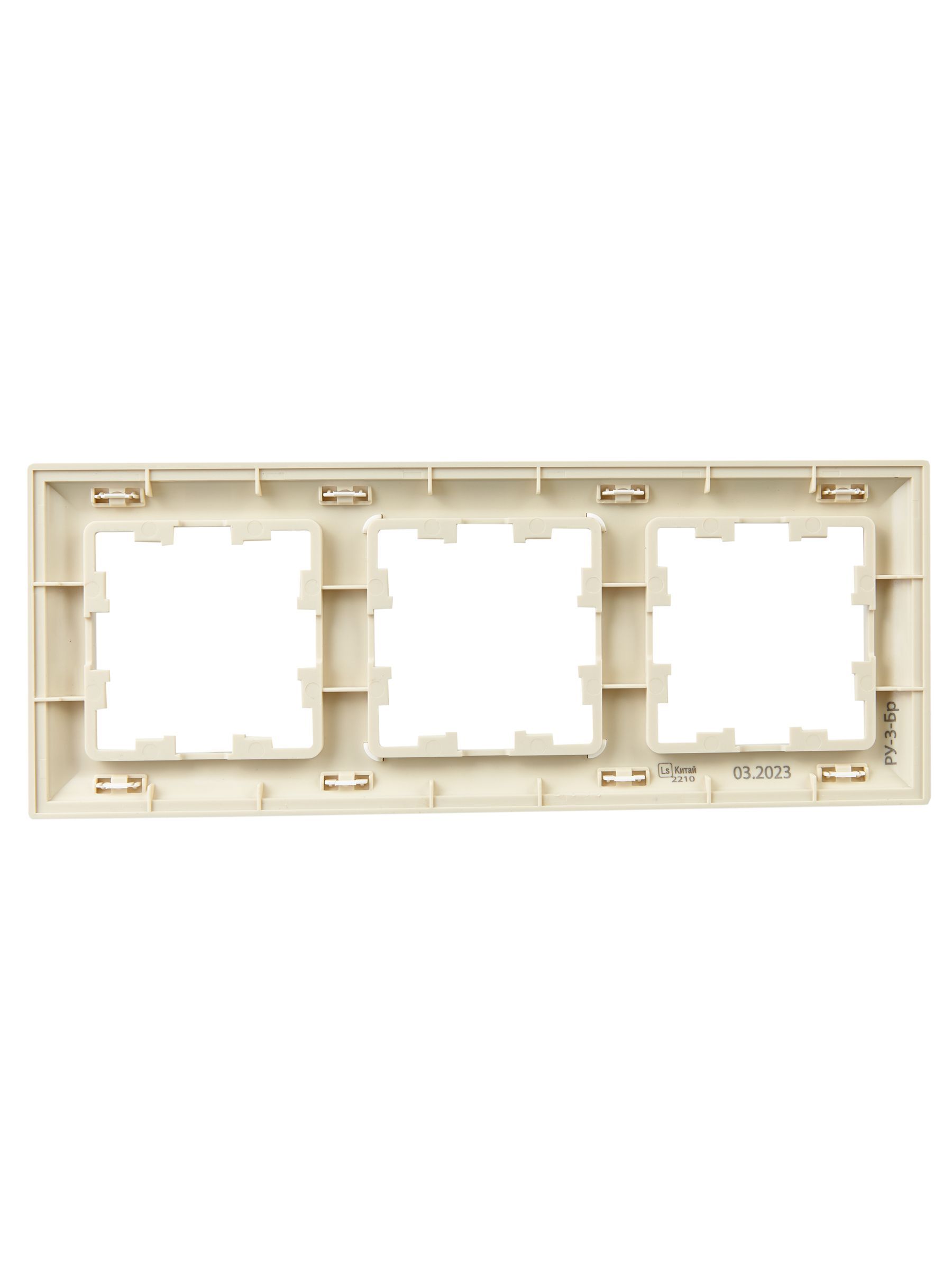 BRITE Рамка 3-местная РУ-3-Бр бежевый/жемчужный IEK - Фото 6