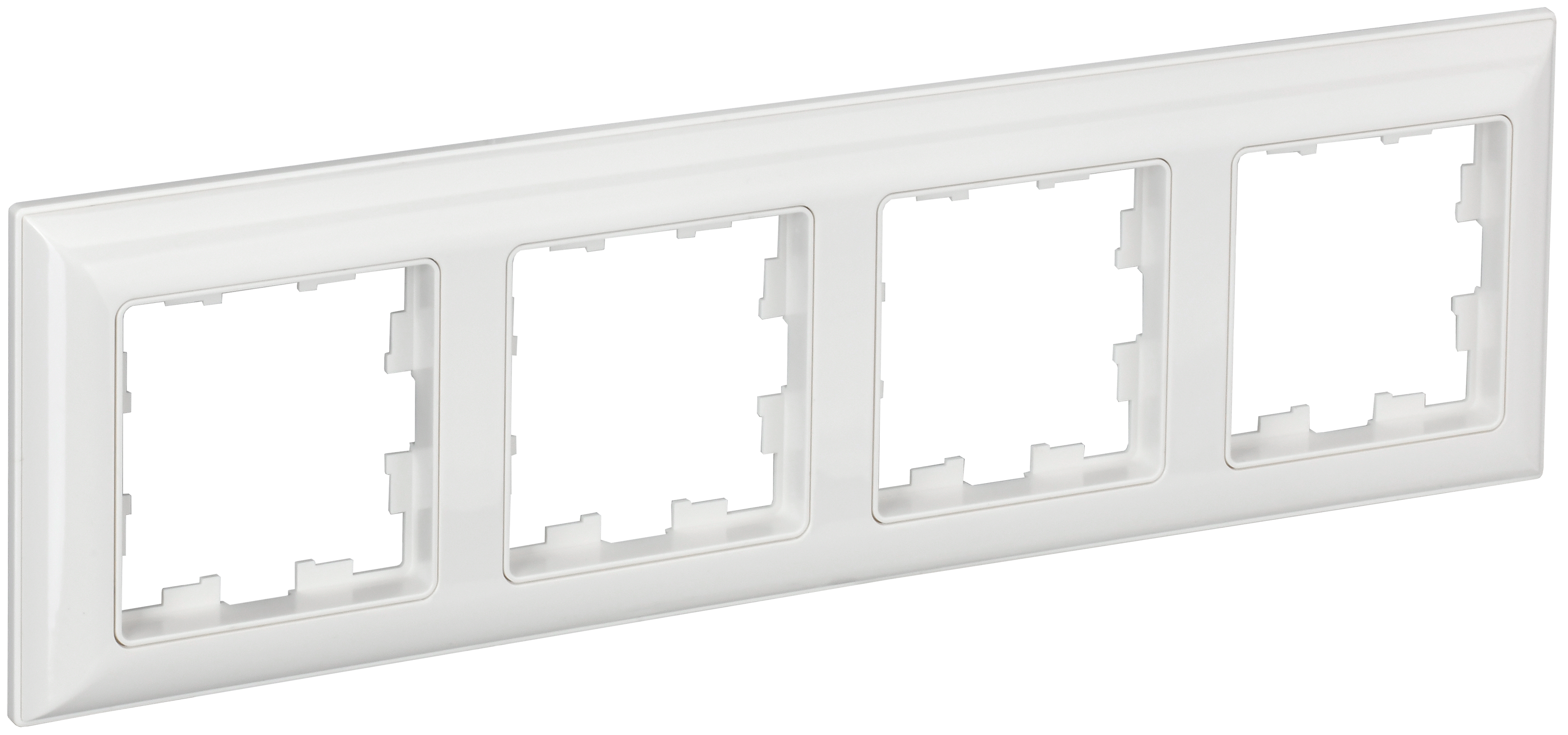 BRITE Рамка 4-местная РУ-4-Бр белый/белый IEK