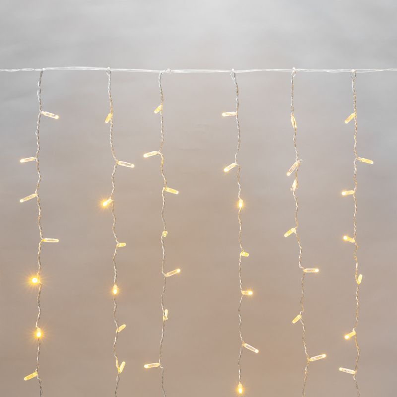 Гирлянда светодиодная Занавес 2х3м 448 LED ЖЕЛТЫЙ прозрачный ПВХ IP65 постоянное свечение 230В нужен блок 303-500-1 NEON-NIGHT 235-151-6