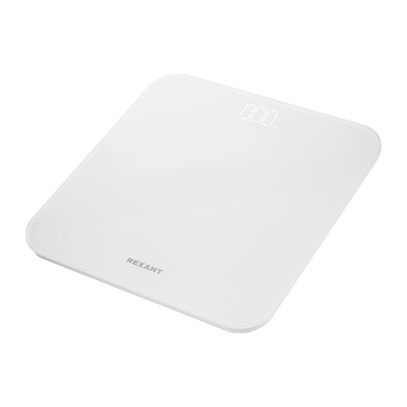 Весы напольные электронные, белые/стекло/до 180 кг REXANT 72-1010