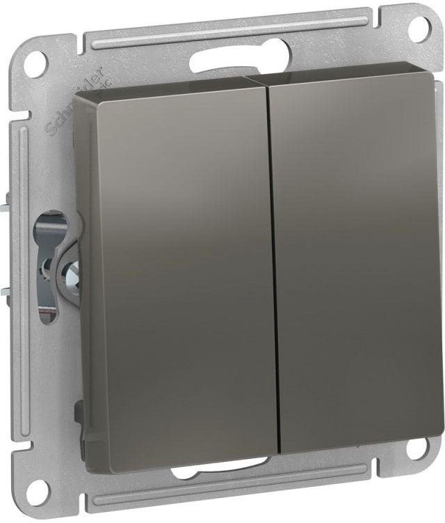 Выключатель 2-кл. СП AtlasDesign 10А IP20 (сх. 5) 10AX механизм сталь SE ATN000951