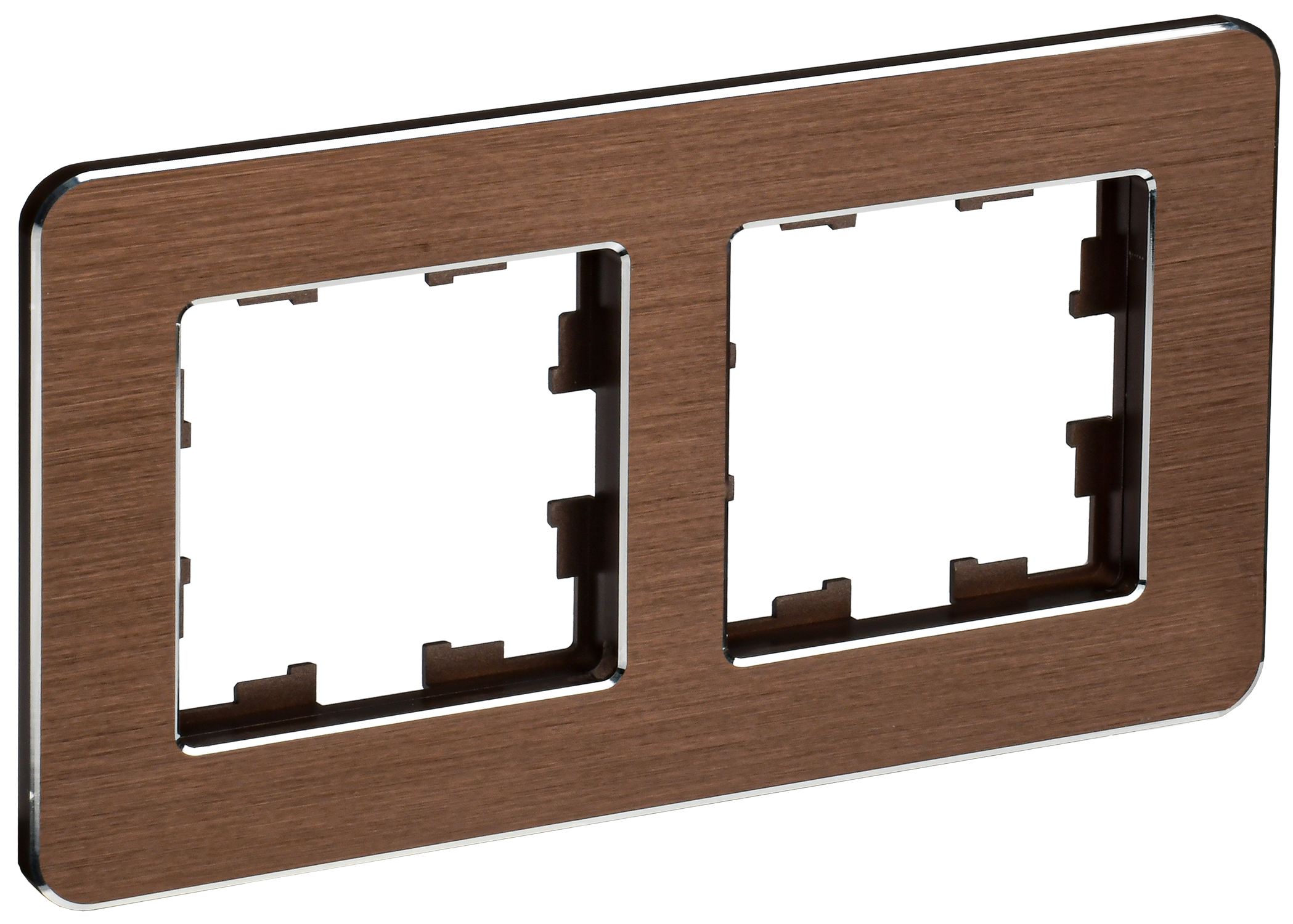 BRITE Рамка 2-местная РУ-2-1-Бр металл коричневый RE AL IEK