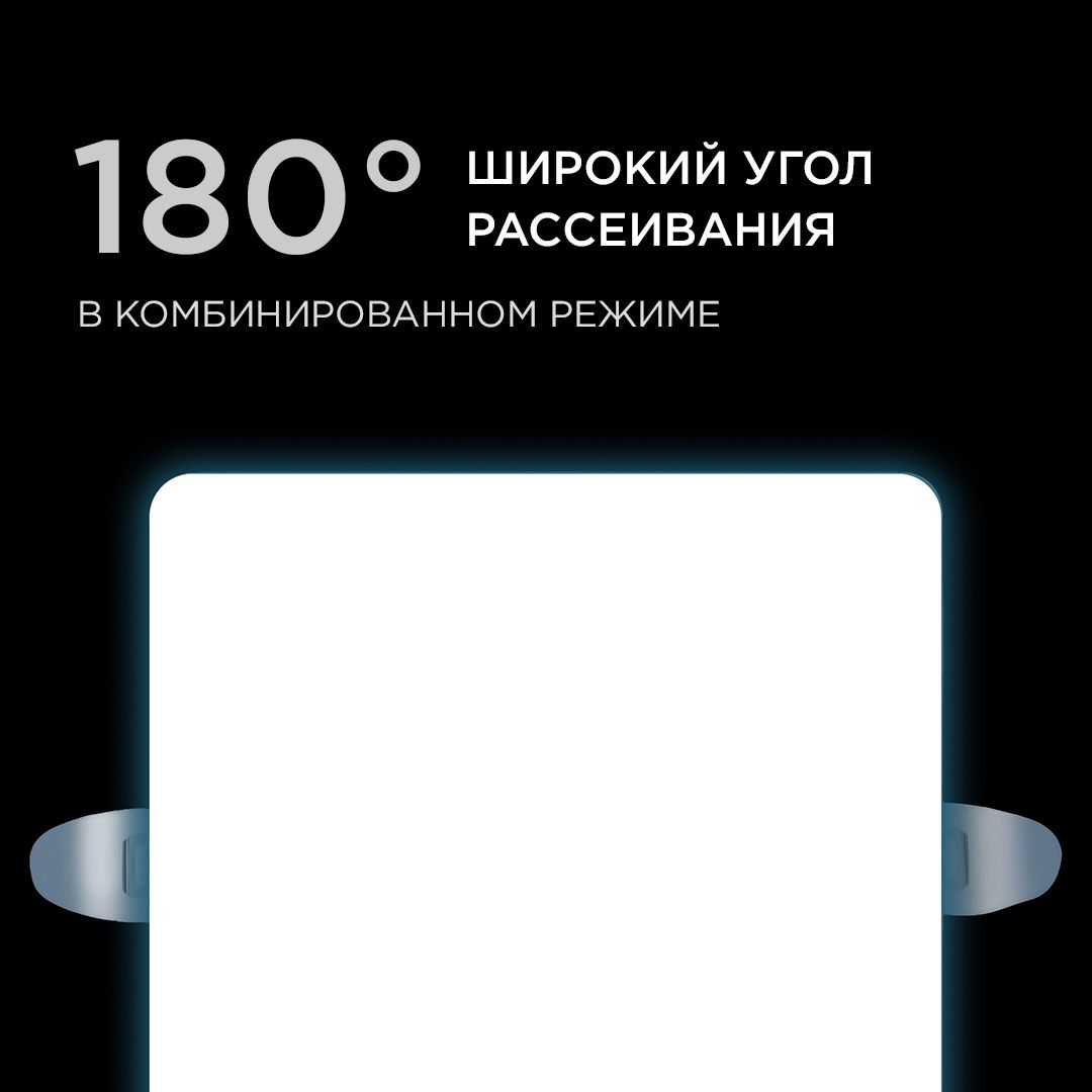 Панель светодиодная встраиваемая безрамочная FLP, 12Вт (8Вт+4Вт), 230В/50Гц, 1020лм, 6500К, IP20, 12 - Фото 5