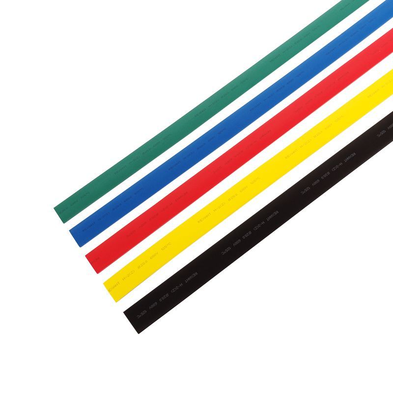 Набор термоусаживаемых трубок ТУТ нг 20,0/10,0мм, пять цветов, упаковка 25 шт. по 1м REXANT 29-0170