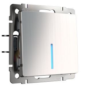 Выключатель одноклавишный с подсветкой (глянцевый никель) Werkel W1110102