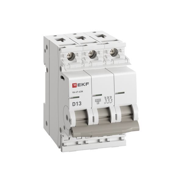 Авт. выкл. 3P 13А (D) 4,5kA ВА 47-63N EKF PROxima - Фото 3
