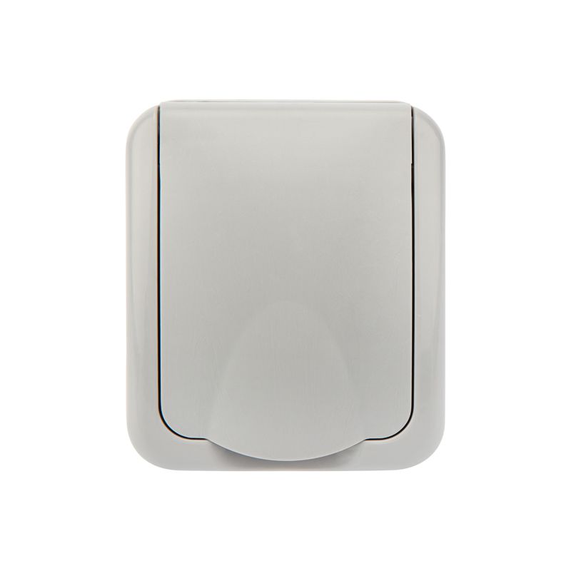 Розетка одноместная (керамика) Mini OG IP54 с/з, о/у, серая KRANZ - Фото 4