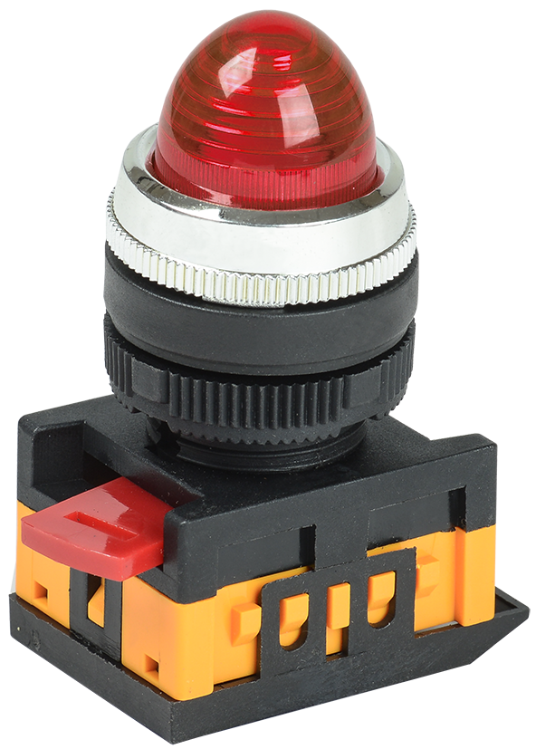 Лампа AL-22 сигнальная d=22мм красный неон/240В цилиндр IEK