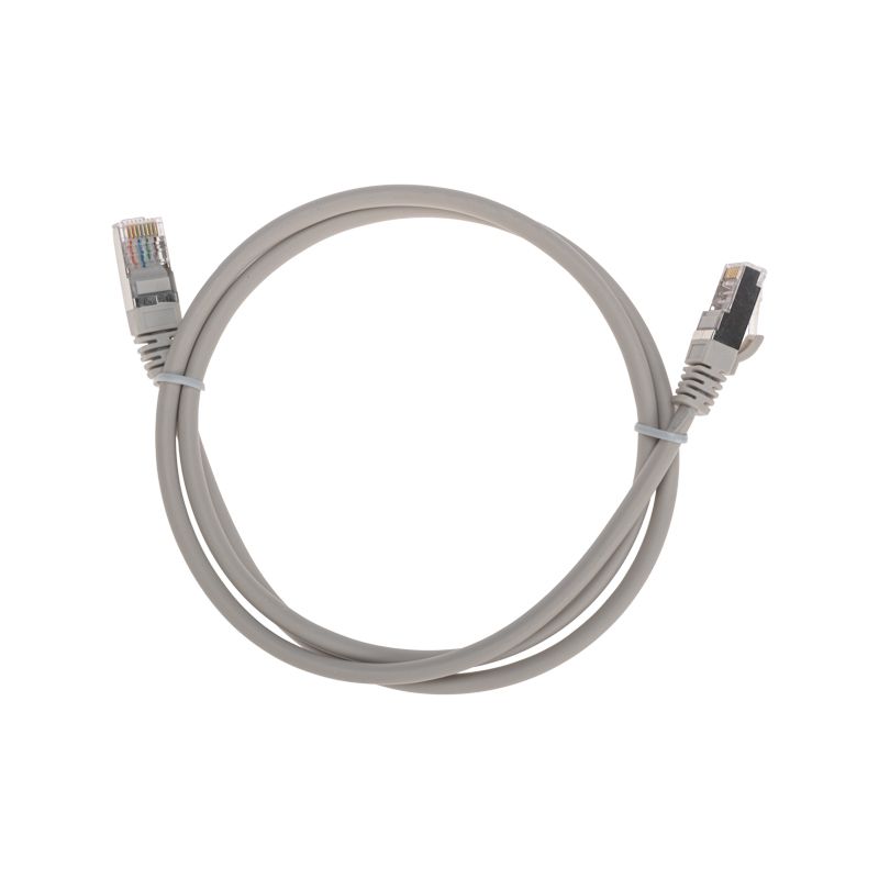 Патч-корд F/UTP, CAT 5e, RJ45-RJ45, 26AWG, LSZH, серый, 1м REXANT 02-0110-1