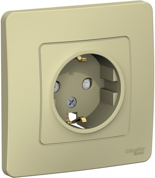 Розетка 1-м СП Blanca 16А IP20 250В с заземл. защ. шторки беж. SE BLNRS001117 - Фото 3