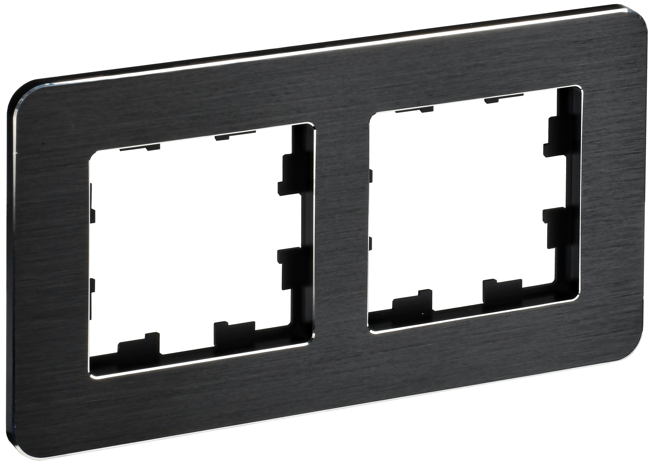 BRITE Рамка 2-местная РУ-2-1-Бр металл черный RE AL IEK
