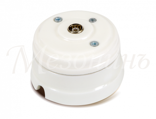 Розетка ретро TV (SAT) оконечная (в комплекте с подъемной рамкой D70x45), цвет - белый, коллекция "Н