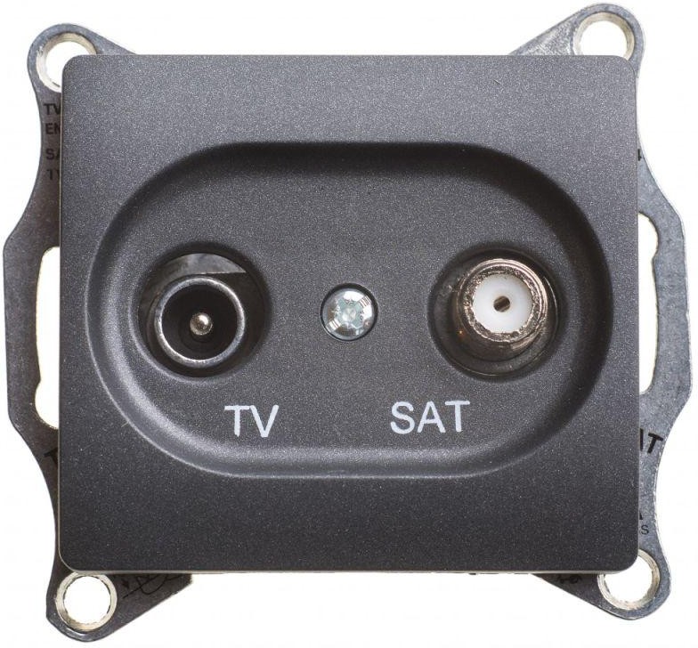 Розетка телевизионная оконечная TV/SAT Glossa 1дБ механизм антрацит SE GSL000797 - Фото 2