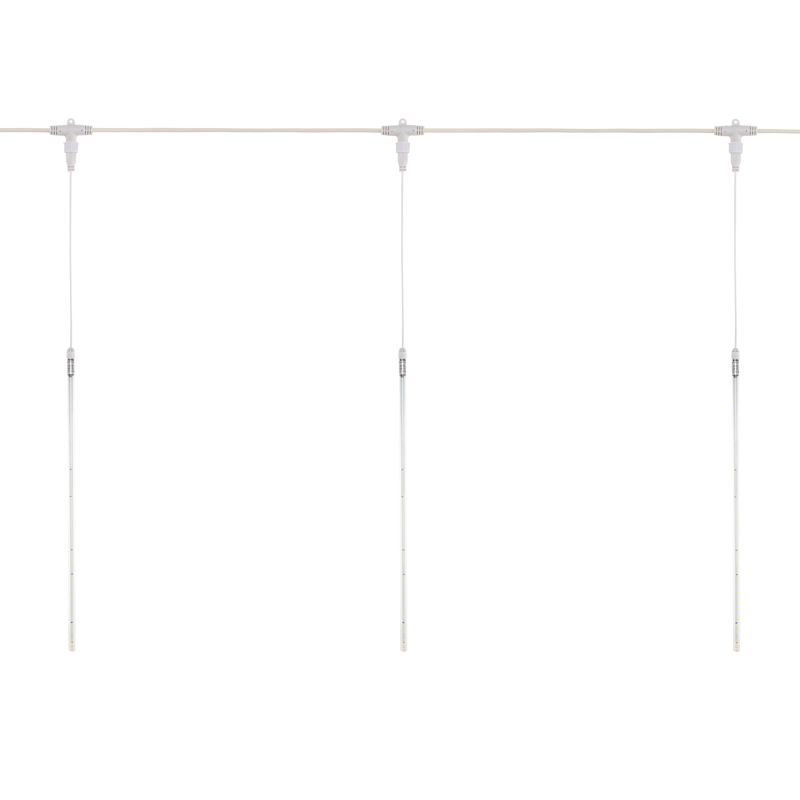 Гирлянда Тающие сосульки комплект 10 шт. х 50см, шаг 100см, 600 LED ТЕПЛЫЙ БЕЛЫЙ, белый каучук, IP67, 24В, соединяется NEON-NIGHT