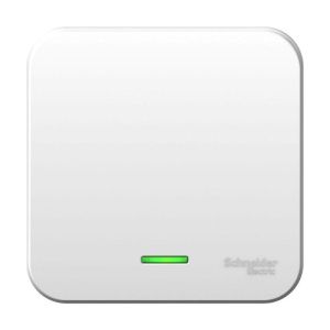 Выключатель 1-кл. ОП Blanca 10А IP20 (сх. 1) 250В с подсветкой с металлич. пластиной бел. SE BLNVA101121 1210440