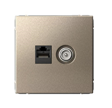 Розетка компьютерная + телевизионная 2-м ArtGallery RJ45 + TV кат.5E шампань SE GAL000589 1823503