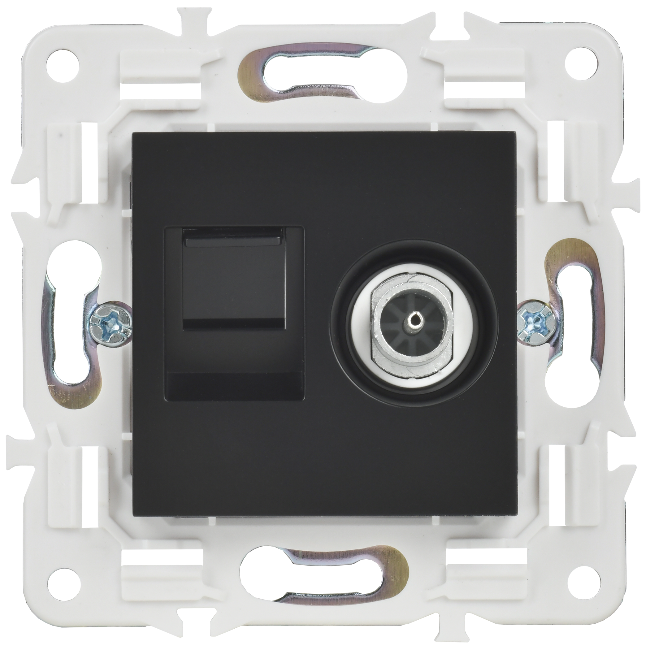 SKANDY Розетка двойная TV+RJ45 кат.6E SK-A15Bl черный IEK - Фото 5