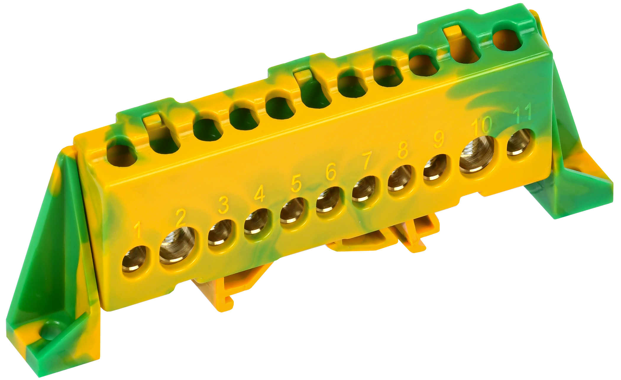 TEKFOR Шина PE "земля" в комбинированном DIN-изоляторе "Стойка" 8х12-11-ЖЗ IEK TF-NN20-11-DP-K52