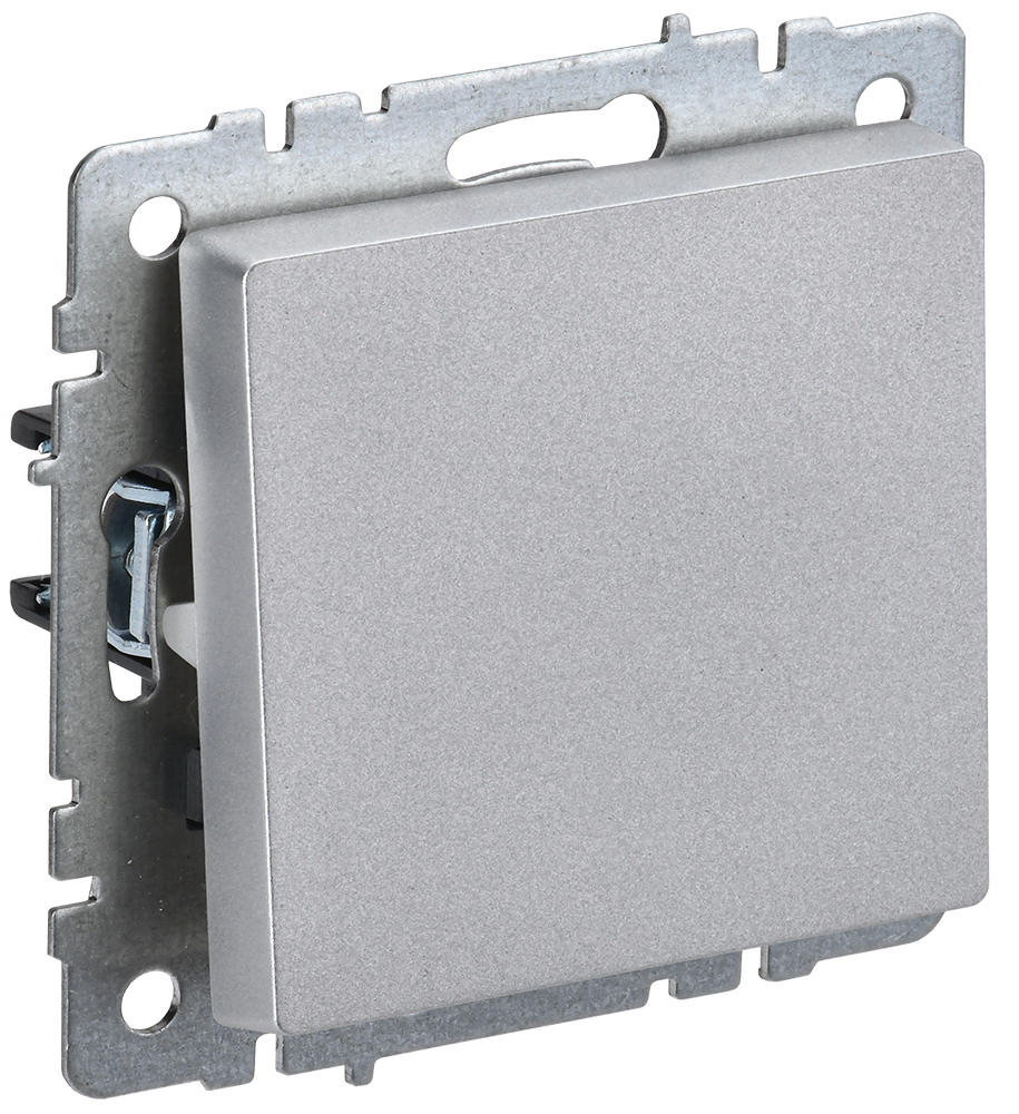 BRITE Выключатель 1-клавишный проходной 10А ВС10-1-6-БрА алюминий IEK BR-V12-0-10-K47