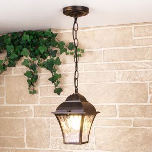 Светильник уличный подвесной IP33 Apus H черное золото GL 1009H Elektrostandard a043115