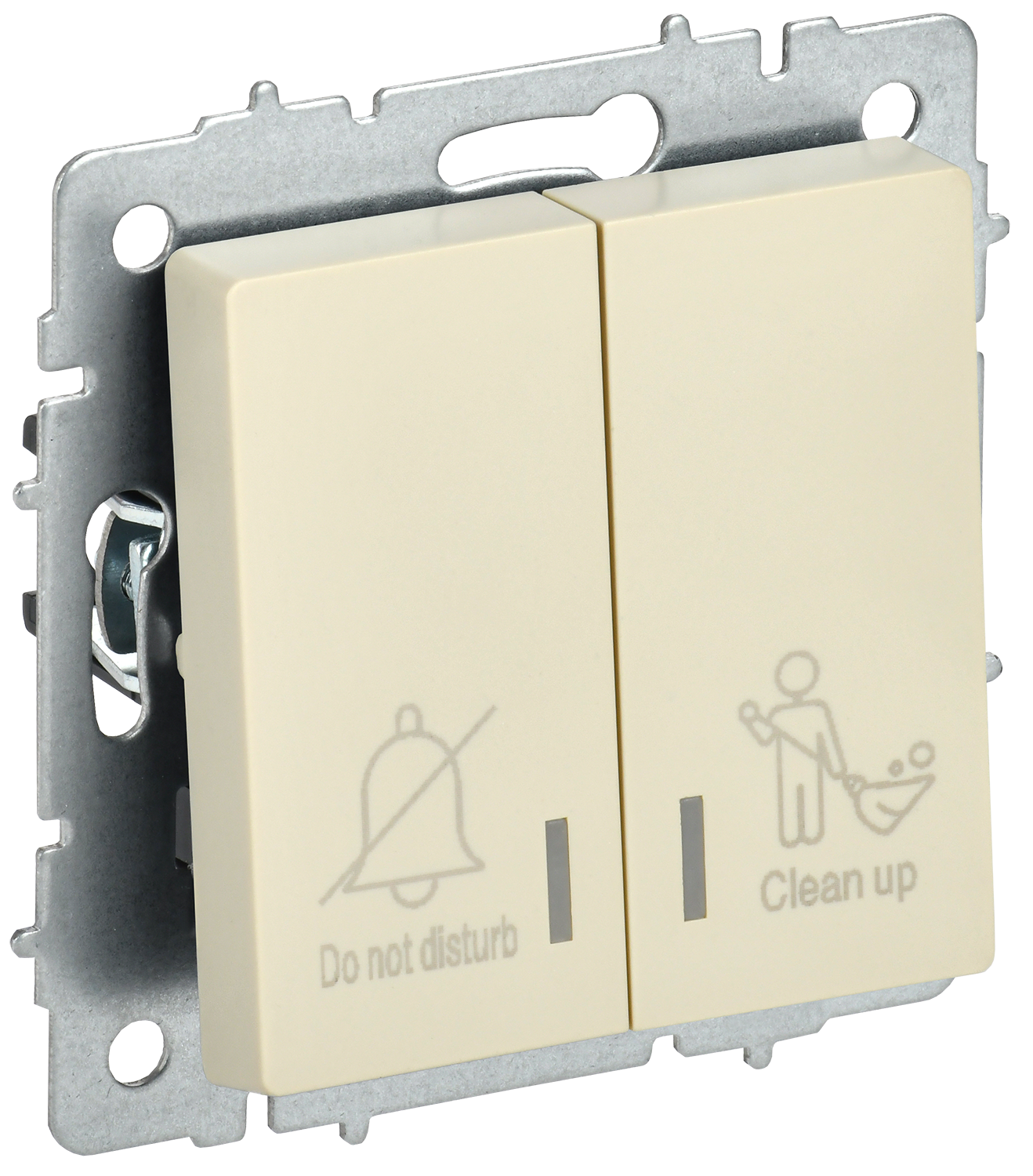 BRITE Выключатель 2-клавишный с индикацией для отелей 10А ВС10-2-9-БрКр бежевый IEK BR-V20-2-10-K10