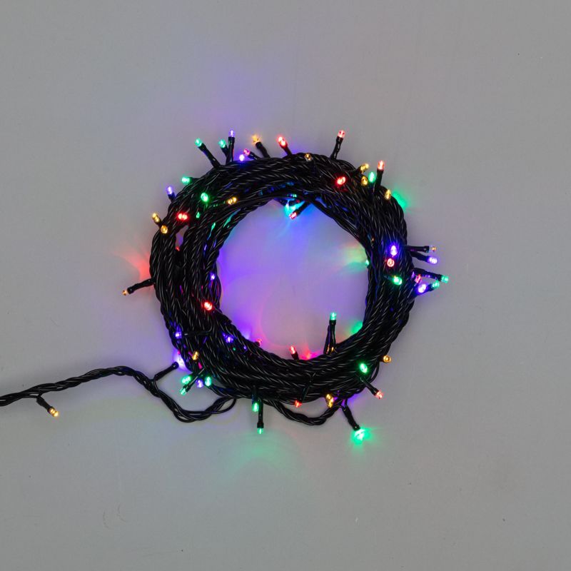 Гирлянда Нить управляемая 10м 100 LED МУЛЬТИКОЛОР (RGYB) черный ПВХ IP65 свечение с динамикой 230В нужен контроллер 217-204 NEON-NIGHT 303-139