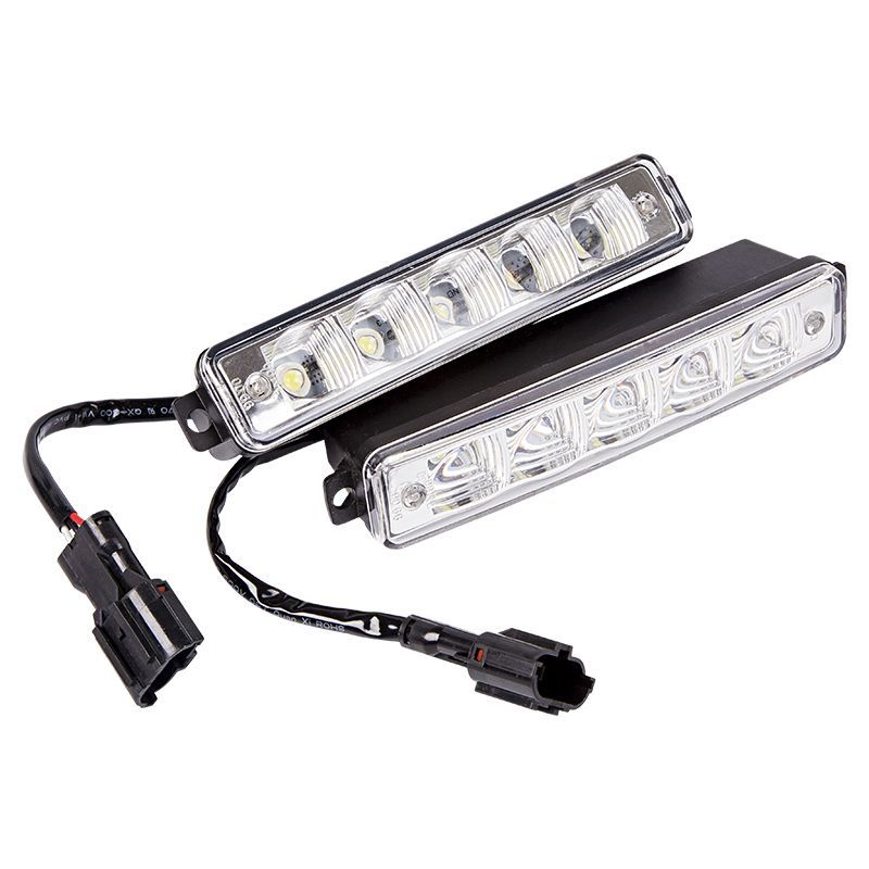 Дневные ходовые огни с боковым креплением, 10 диодов, встроенный стабилизатор, в алюминиевом корпусе LAMPER 80-1126