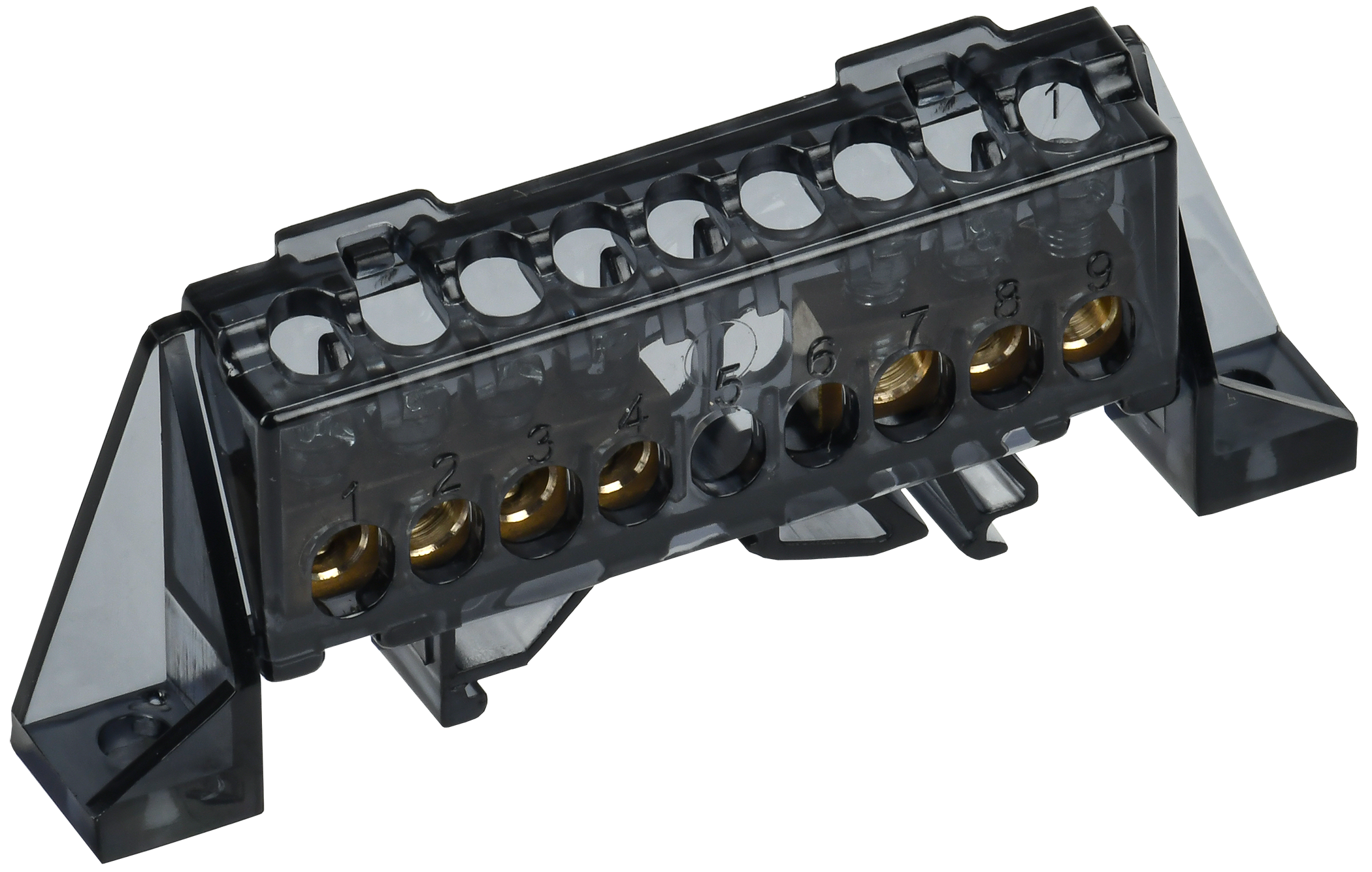 TEKFOR Шина N "ноль" в комбинированном DIN-изоляторе "Стойка" 6х9-(3+4)-Ч IEK TF-NN10-34-DP-K02