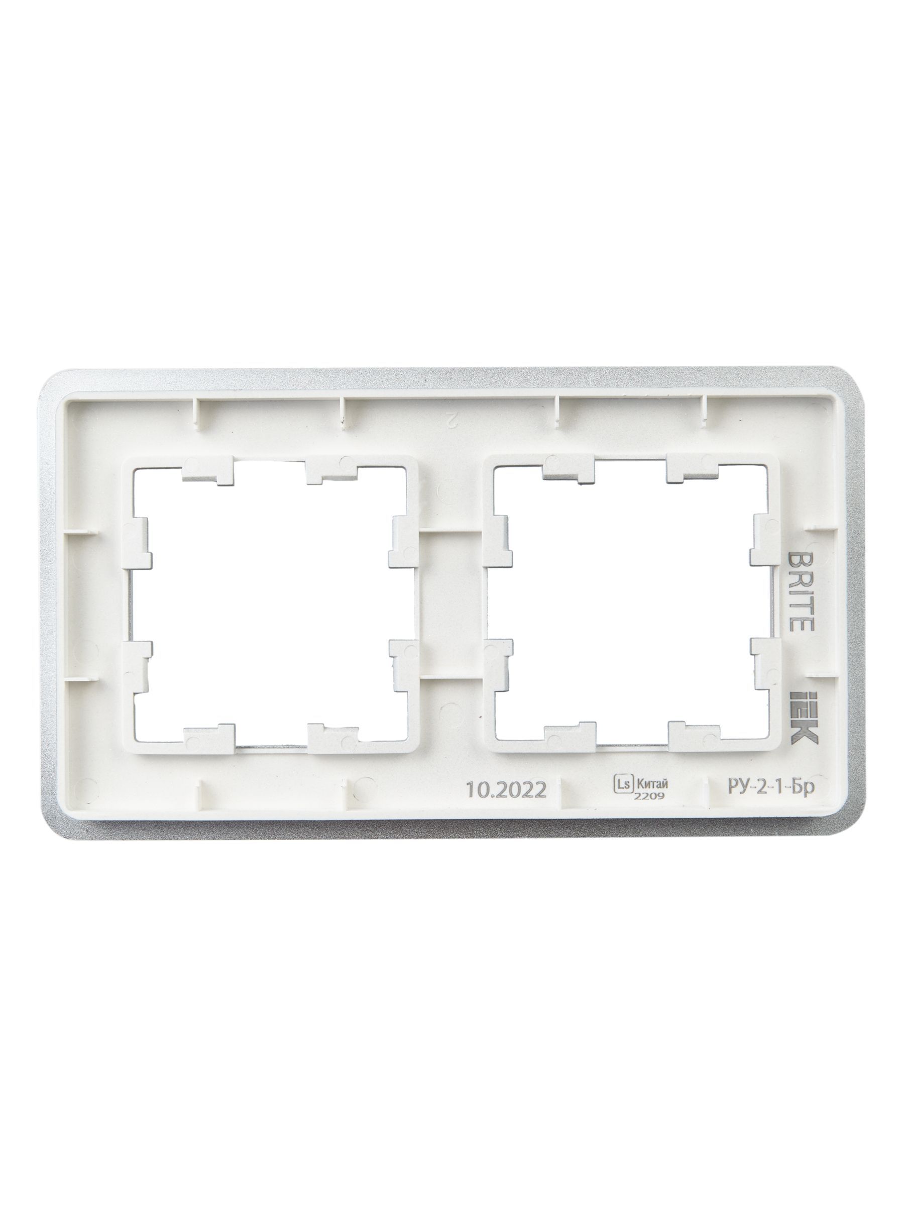 BRITE Рамка 2-местная РУ-2-1-Бр металл алюминий RE IEK - Фото 6