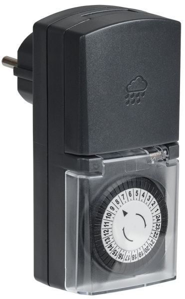 РТМ-4 Розетка-таймер механический 30мин 24ч 48on/off 16А IP44 черная IEK ERT-20-1-16-S-30-0-44-K01