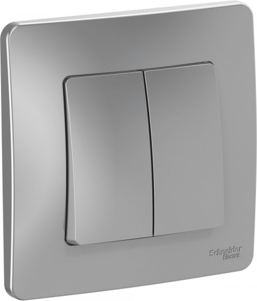 Выключатель 2-кл. СП Blanca 10А IP20 (сх. 5) 250В алюм. SE BLNVS010503 - Фото 3